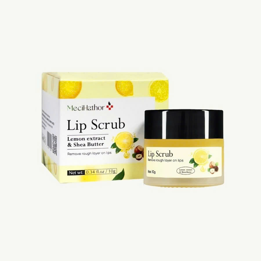 Tẩy Tế Bào Chết Môi Chanh Và Bơ Hạt Mỡ Lip Scrub MeciHathor 10G