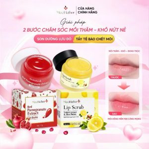 Combo Son Dưỡng Môi & Tẩy Tế Bào Chết Môi Lip Balm & Lip Scrub MeciHathor 10G-10G